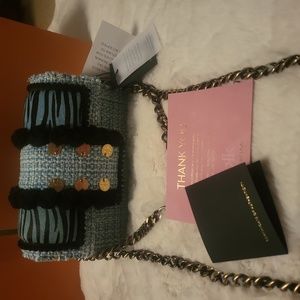 Kooreloo Handbag NWT Blue & Black with Animal Print